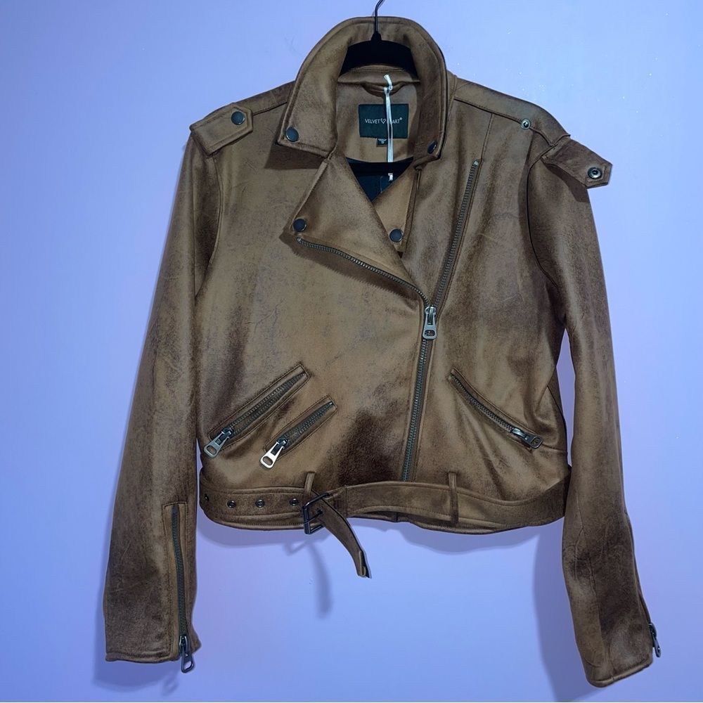 NEW Velvet Heart Faux Leather Moto Jacket Women S Biker Edgy Steampunk Grunge